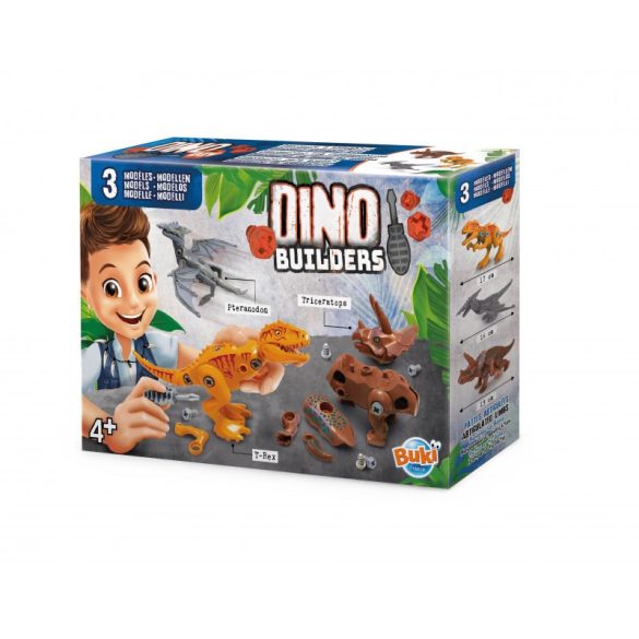 Set de construit dinozauri, 3 modele BUKI