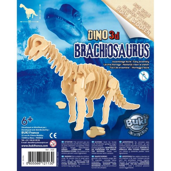 Puzzle jigsaw din lemn cu dinozauri 3D, diverse BUKI