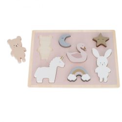 Puzzle din lemn Iepuraș și unicorn Jabadabado 